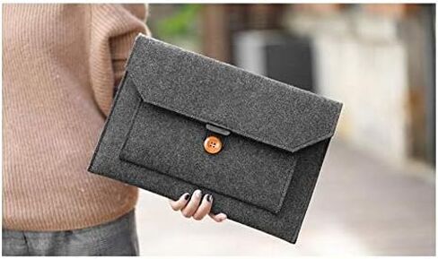Felt Laptop Sleeve Bag Cover Pouch Case for Microsoft Surface Pro 9 8 X 13'', Surface Pro 7 7+ 6 12.3'', Google Pixel Slate 12.3'', iPad Pro 12.9, Samsung Chromebook Plus V2 12.2, 12'' UBook X (Black) in Kuwait