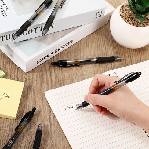 Jetec 500 PCS Premium Gel Roller Pens Bulk ، Point Point 0.7 مم ، أقلام كرة محبر الهلام القابلة للسحب لكتابة Office Notes Office (أسود) in Saudi Arabia