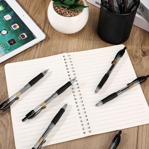Jetec 500 PCS Premium Gel Roller Pens Bulk ، Point Point 0.7 مم ، أقلام كرة محبر الهلام القابلة للسحب لكتابة Office Notes Office (أسود) in Saudi Arabia