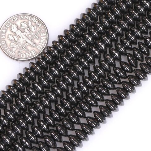 Haamiiqii 180pcs 6mm hematite hematite natural hematoste rolds jemstone jods rondelle spacer heats for jewelry make diy diy necklace netclace in Kuwait