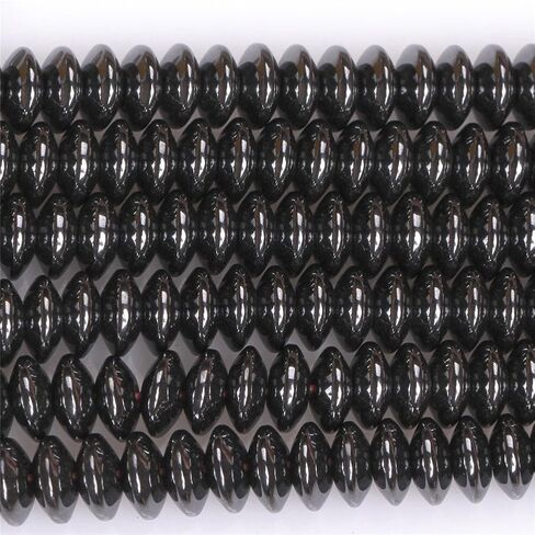 Haamiiqii 180pcs 6mm hematite hematite natural hematoste rolds jemstone jods rondelle spacer heats for jewelry make diy diy necklace netclace in Kuwait