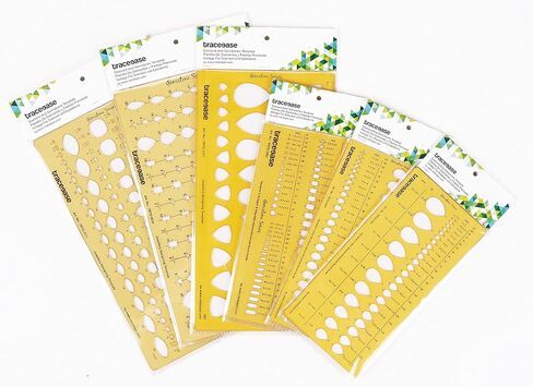 Traceease Jewelry Designing Template Drafting Tools Gemstone Multi,Size Jewellery Stencil- Pack of 6 Pieces in Saudi Arabia