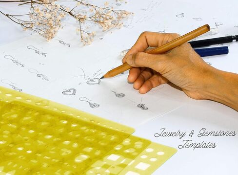 Traceease Jewelry Designing Template Drafting Tools Gemstone Multi,Size Jewellery Stencil- Pack of 6 Pieces in Saudi Arabia