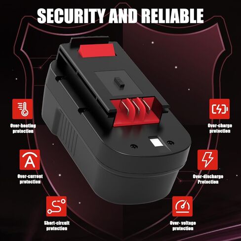 تمت ترقيته إلى 3.6Ah Ni-Mh HPB18 لاستبدال بطارية Balck and Decker 18 فولت المتوافقة مع أدوات الطاقة اللاسلكية Black and Decker 18V HPB18 244760-00 A1718 FS18FL FSB18 Firestorm 18 فولت (أحمر) in Kuwait