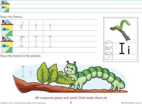 ABC Writing Tablet - Abeka K4 4 Year Old Kindergarten Manuscript Penmanship Student Work Book in Saudi Arabia