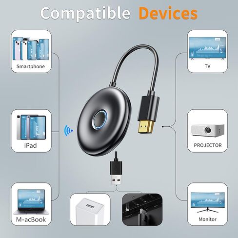 Office Supplies for Microsoft Office/Google Suite, Wireless Presentation Adapter/Receiver for Mirroring Office Software Content from Smartphones and Laptops to a Large Screen in Kuwait