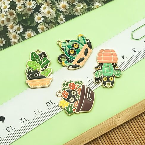Sailanzi 30pcs Alloy enamel cat series Pendant Jewelry Making DIY Keychain Earrings Pendant Various Design Charms for Jewelry Making Bracelets Necklace (SN723) in Saudi Arabia