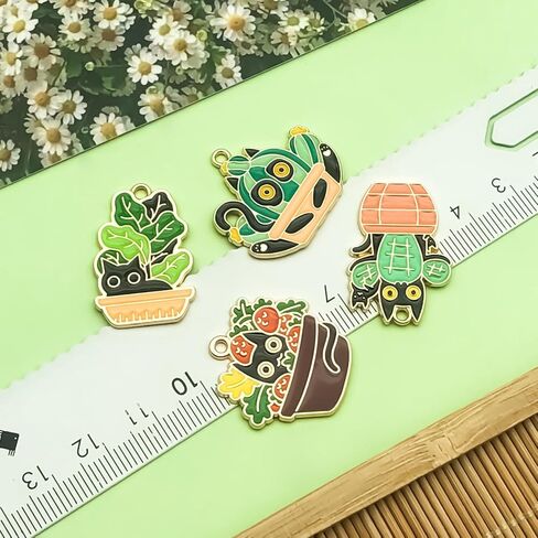 Sailanzi 30pcs Alloy enamel cat series Pendant Jewelry Making DIY Keychain Earrings Pendant Various Design Charms for Jewelry Making Bracelets Necklace (SN723) in Kuwait