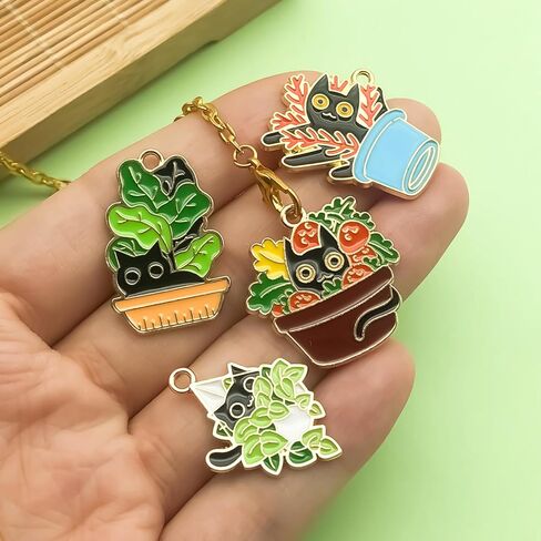 Sailanzi 30pcs Alloy enamel cat series Pendant Jewelry Making DIY Keychain Earrings Pendant Various Design Charms for Jewelry Making Bracelets Necklace (SN723) in Kuwait