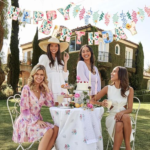 Wildflower Happy Birthday Banner Wildflower Birthday Decorations No DIY Floral Flower Theme Birthday Banner for Girls Women Birthday Decor (Pre-strung) in Kuwait