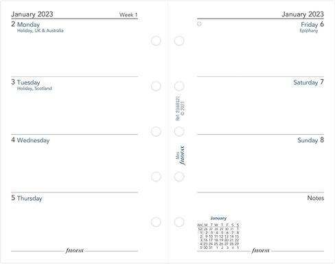 Filofax Finsbury Organizer, Mini Size, Mustard - Traditional Grained Leather, Five Rings, Week-to-View Calendar Diary, Multilingual, 2024 (C022618-24) in Saudi Arabia