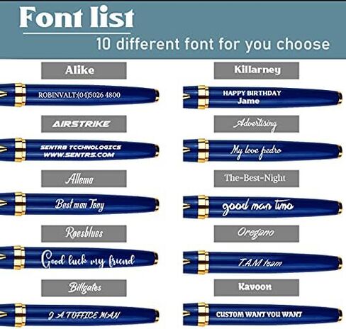 Ancolo Blue Ballpoint Pens - Modern, Classy, and Functional - Engraved with Your Message - Perfect for Groomsman, Wedding Party, Graduation, Christmas, Mother's Day in Saudi Arabia