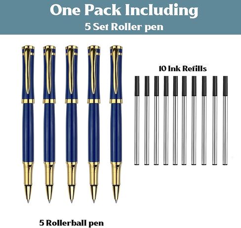 Ancolo Blue Ballpoint Pens - Modern, Classy, and Functional - Engraved with Your Message - Perfect for Groomsman, Wedding Party, Graduation, Christmas, Mother's Day in Saudi Arabia