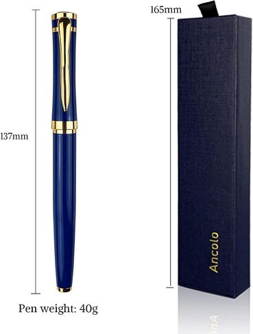 Ancolo Blue Ballpoint Pens - Modern, Classy, and Functional - Engraved with Your Message - Perfect for Groomsman, Wedding Party, Graduation, Christmas, Mother's Day in Saudi Arabia