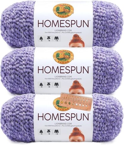 Lion Brand Yarn - Homespun - 3 Pack with Pattern Cards in Color (Beachside Stripes) in Saudi Arabia