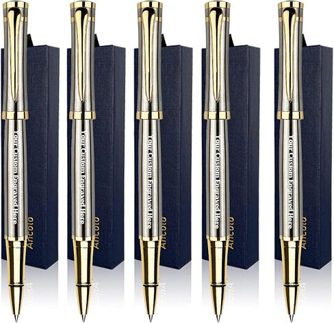 Ancolo Blue Ballpoint Pens - Modern, Classy, and Functional - Engraved with Your Message - Perfect for Groomsman, Wedding Party, Graduation, Christmas, Mother's Day in Saudi Arabia