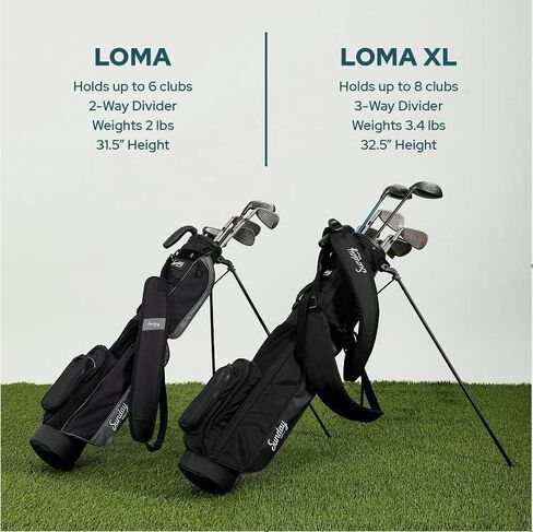 Sunday Golf Loma XL Bag - Lightweight Golf Bag w/Strap and Stand – Easy to Carry Pitch n Putt Golf Bag – Golf Stand Bag for The Driving Range, Par 3 and Executive Courses, 3.4 pounds (Toasted Almond) in Kuwait