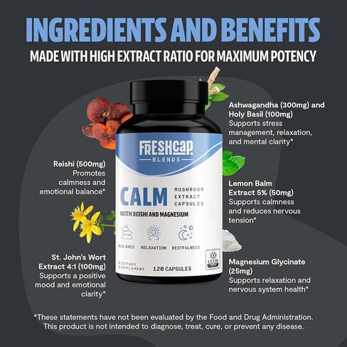 FreshCap Mushrooms Gummies for Adults - Ultimate Complex w/Lions Mane, Reishi, Cordyceps, Chaga, Turkey Tail, Maitake - Immune Support, Focus & Energy - Daily Mushroom Supplement, Vegan - 60 Count in Saudi Arabia