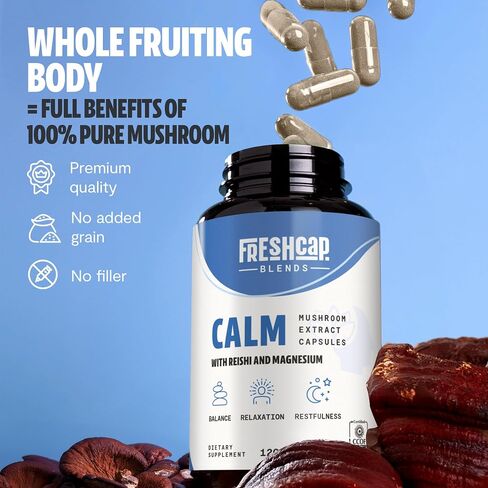 FreshCap Mushrooms Gummies for Adults - Ultimate Complex w/Lions Mane, Reishi, Cordyceps, Chaga, Turkey Tail, Maitake - Immune Support, Focus & Energy - Daily Mushroom Supplement, Vegan - 60 Count in Saudi Arabia