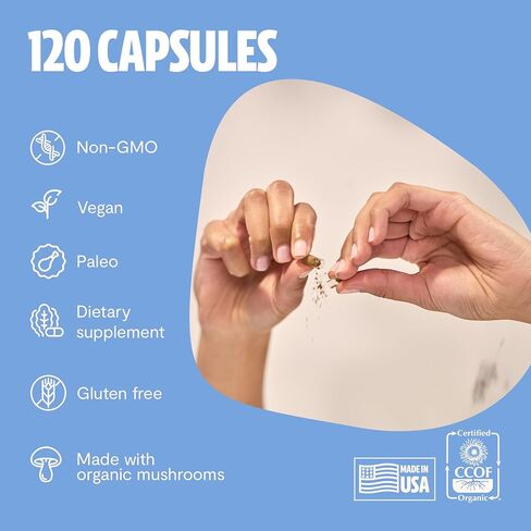 FreshCap Mushrooms Gummies for Adults - Ultimate Complex w/Lions Mane, Reishi, Cordyceps, Chaga, Turkey Tail, Maitake - Immune Support, Focus & Energy - Daily Mushroom Supplement, Vegan - 60 Count in Saudi Arabia