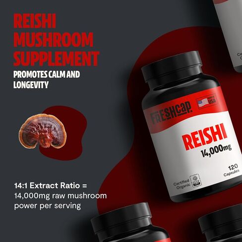 FreshCap Mushrooms Gummies for Adults - Ultimate Complex w/Lions Mane, Reishi, Cordyceps, Chaga, Turkey Tail, Maitake - Immune Support, Focus & Energy - Daily Mushroom Supplement, Vegan - 60 Count in Saudi Arabia