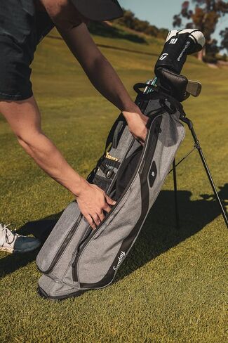 Sunday Golf Loma XL Bag - Lightweight Golf Bag w/Strap and Stand – Easy to Carry Pitch n Putt Golf Bag – Golf Stand Bag for The Driving Range, Par 3 and Executive Courses, 3.4 pounds (Toasted Almond) in Kuwait