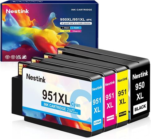950XL 951XL Combo Compatible for 950 XL 951 XL Ink Cartridge Replacement for OfficeJet Pro 8610 8620 8100 8630 8660 8640 8615 76DW 251DW (1 Black, 1 Cyan, 1 Magenta, 1 Yellow) in Saudi Arabia