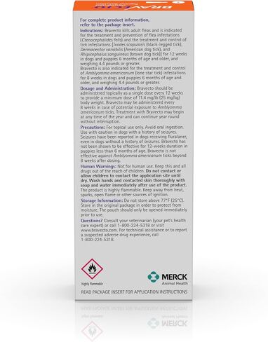 BRAVECTO Topical Solution for Dogs, Flea & Tick, 12 Week Supply, 9.9-22 lbs., Orange Box in Saudi Arabia
