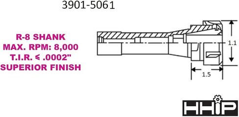 Pro Series بواسطة HHIP 3901-5064 R8 ER-25 كوليت تشاك قضيب الجر نهاية كوليت تشاك مع مفتاح البراغي in Saudi Arabia