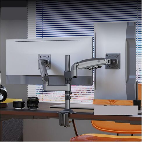 H180 Dual-Screen Monitor Stand Computer Display Bracket Hydraulic Column Desktop Lift Rotation Telescopic in Kuwait