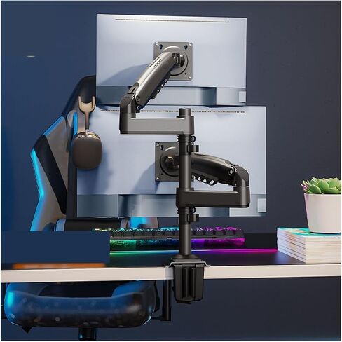 H180 Dual-Screen Monitor Stand Computer Display Bracket Hydraulic Column Desktop Lift Rotation Telescopic in Kuwait