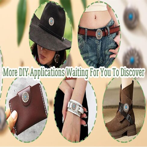 16 Sets Faux Turquoise Decorative Rivets Studs 12-20mm Round Vintage Conchos for Leather Alloy Coin Screwback Button Rivets for Clothes Bag Shoes Leather Craft in Saudi Arabia