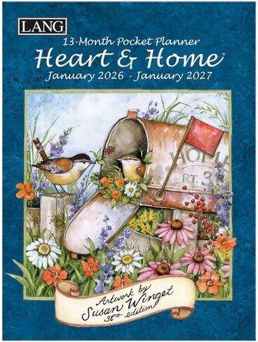 Lang Companies, Heart and Home Monthly 2026 Pocket Planner, 4.9'' X 6.6'', Weekly Calendar with Wire-O Binding in Saudi Arabia