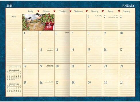 Lang Companies, Heart and Home Monthly 2026 Pocket Planner, 4.9'' X 6.6'', Weekly Calendar with Wire-O Binding in Saudi Arabia