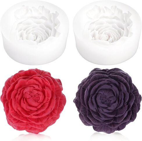 3D Peony Flower Silicone Soaps Mold 3D Flower Resin Candle Molds Fondant Silicone Mold for DIY Handmade Cake Decoration, Candle Gifts, Resin Crafts, Candy Fondant Chocolate in Saudi Arabia