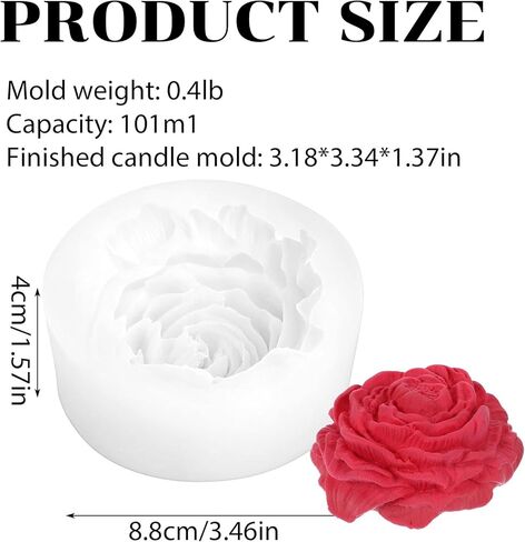 3D Peony Flower Silicone Soaps Mold 3D Flower Resin Candle Molds Fondant Silicone Mold for DIY Handmade Cake Decoration, Candle Gifts, Resin Crafts, Candy Fondant Chocolate in Saudi Arabia