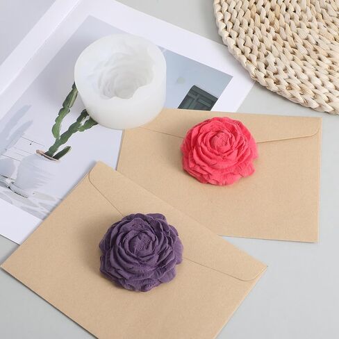 3D Peony Flower Silicone Soaps Mold 3D Flower Resin Candle Molds Fondant Silicone Mold for DIY Handmade Cake Decoration, Candle Gifts, Resin Crafts, Candy Fondant Chocolate in Saudi Arabia