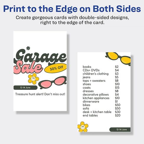 Avery Printable Postcards with Sure Feed Technology, 4" x 6", White, 80 Blank Postcards for Laser Printers (5889) in Saudi Arabia