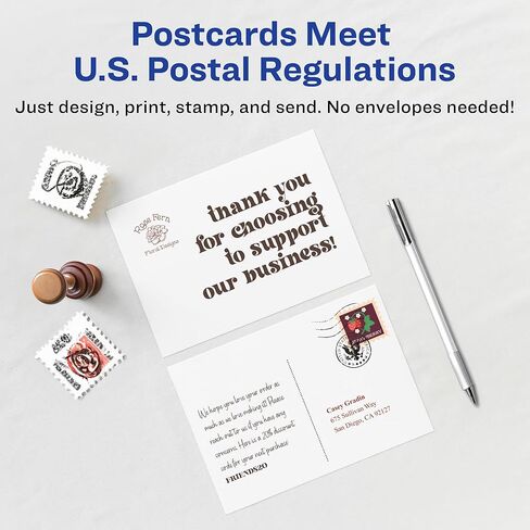 Avery Printable Postcards with Sure Feed Technology, 4" x 6", White, 80 Blank Postcards for Laser Printers (5889) in Saudi Arabia