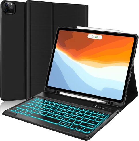 Keyboard Case for iPad Air 13 inch 2024 and iPad Pro 12.9 Case with Keyboard 6th/5th/4th/3rd Gen, Magnetic Detachable Slim Wireless Keyboard, 7 Colors Backlit, Smart Folio Cover with Pencil Holder in Saudi Arabia