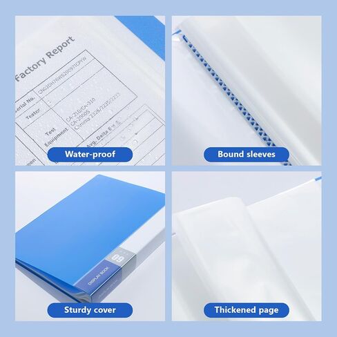 M&G 60 Pocket Binder with Plastic Sleeves（Blue, Presentation Book, 9 x 12 Portfolio Folder with Clear Sheet Protectors, Display 120 Pages, Presentation Book for Artwork, Document Organizer Binder in Saudi Arabia