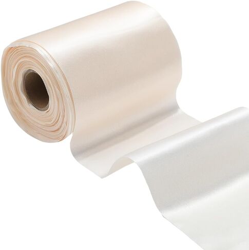 About 22 Yards 4 Inch Double Face Pink Satin Ribbon Extra Wide Silk Solid Thick Large Soild Polyester Fabric Ribbons Bulk for Sewing Making Crafts Cutting Ceremony Wedding Chair Sash Supply in Saudi Arabia