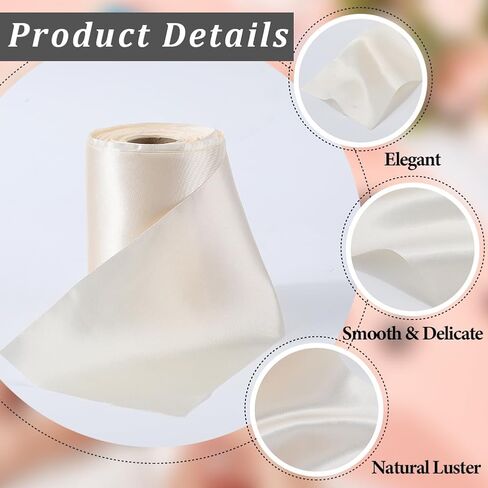 About 22 Yards 4 Inch Double Face Pink Satin Ribbon Extra Wide Silk Solid Thick Large Soild Polyester Fabric Ribbons Bulk for Sewing Making Crafts Cutting Ceremony Wedding Chair Sash Supply in Saudi Arabia