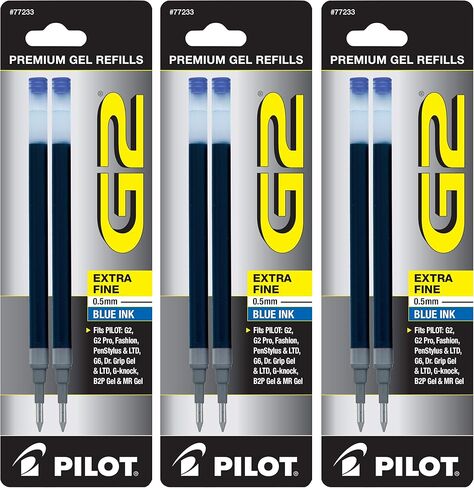Pilot G2 Gel Ink Refill, Fine Point, Black Ink - Pack of 6 (PIL77240-6PACKS) in Saudi Arabia