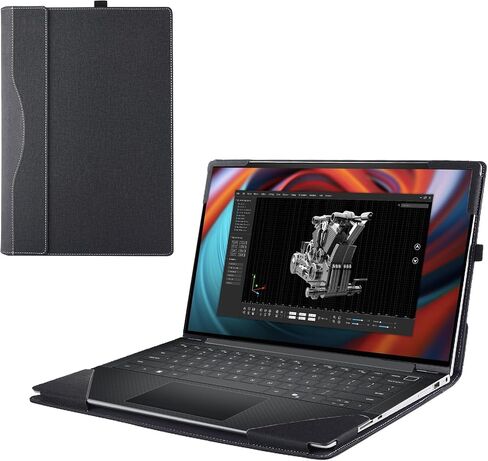 حالة تغطية الكمبيوتر المحمول لـ Dell Precision 5490/5480 /5470 14inch [لا تعمل مع نماذج Dell الأخرى] .2-in-1 PU Leather Detachable Detachable Sleeve (Black) in Saudi Arabia