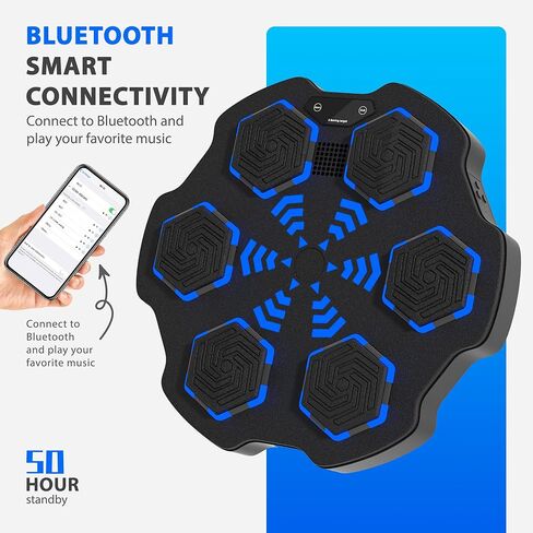 آلة الملاكمة الموسيقية الذكية، آلة الملاكمة للتمرين على الحائط للبالغين، وسادة ملاكمة إلكترونية مع قفازات، معدات تدريب ملاكمة مطورة 3.0 للصالة الرياضية المنزلية in Kuwait