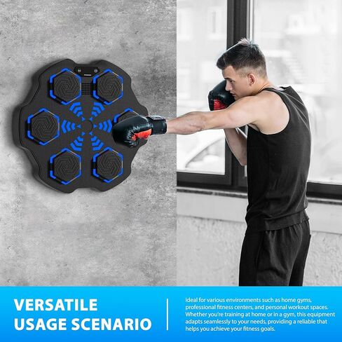 آلة الملاكمة الموسيقية الذكية، آلة الملاكمة للتمرين على الحائط للبالغين، وسادة ملاكمة إلكترونية مع قفازات، معدات تدريب ملاكمة مطورة 3.0 للصالة الرياضية المنزلية in Kuwait