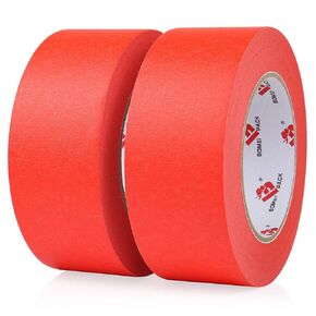 BOMEI PACK Yellow Painters Tape 2 inch Wide, 2 Pack Paint Yellow Masking Tape 2 inch x 55 Yards for Painting, Labeling, DIY Crafting, Decoration and School Projects
