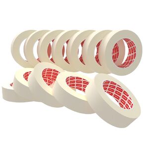 SWRT Masking Tape 1 inch x 55 Yards x 12 Rolls (660 Total Yards), Adhesive Painting Tape Bulk for General Purpose Beige White Color for Painting, Crafting, School Stationery, Arts, Home Use etc
