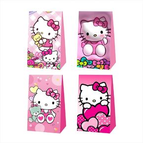 BNFUO 12pcs Kitty Birthday Party Gift Bags Goodie Bags,Kitty Party Supplies for Kids Birthday Decorations